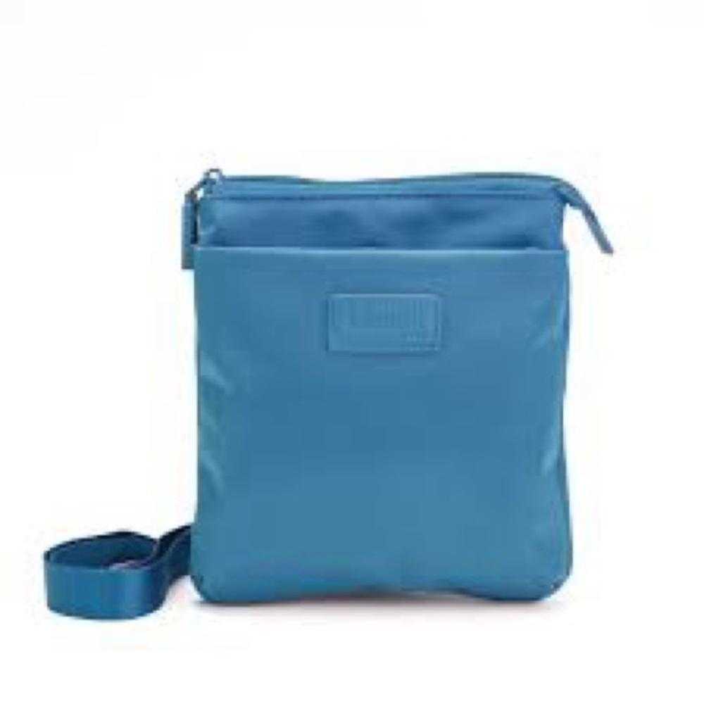 Lipault Paris Plume Medium Cross Over Crossbody Bag Duck Blue Teal Preowned